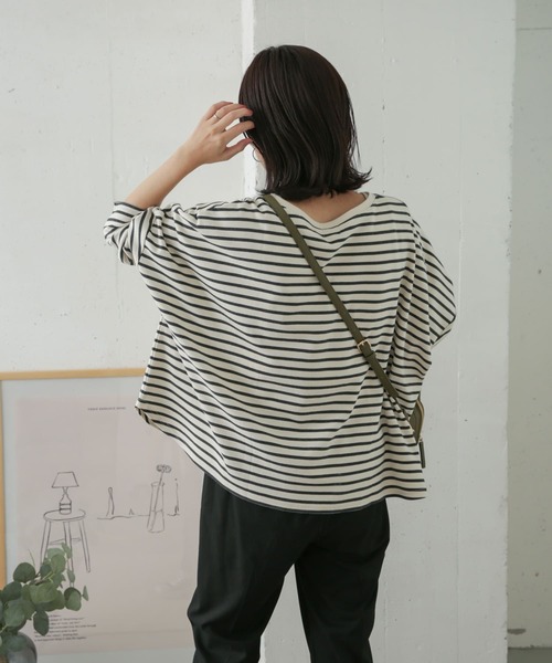 URBAN RESEARCH DOORS(アーバンリサーチドアーズ)の「コットンポンチョプルオーバー(Tシャツ/カットソー・レディース・ネイビー/オフホワイト/グレー系その他・ONE)」の18枚目の写真