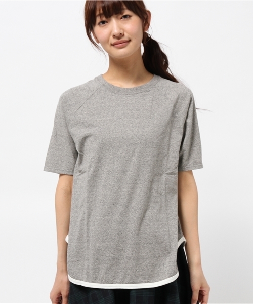 BEAMS BOY（ビームスボーイ）の「BEAMS BOY / 天竺 ラグラン ロングテール 5分袖（Tシャツ/カットソー・レディース・ホワイト/グレー/ネイビー・ONE SIZE）」の17枚目の写真