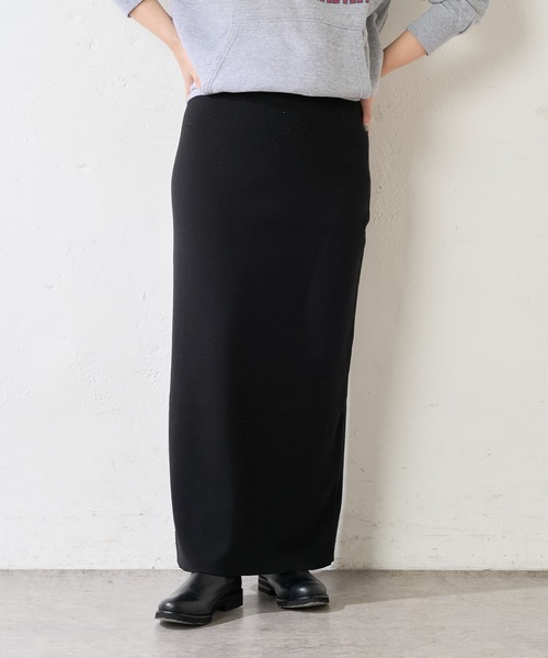 SHENERY（シーナリー）の「総針ニットタイトマキシスカート（スカート・レディース・ブラック/ブルー・FREE）」の4枚目の写真