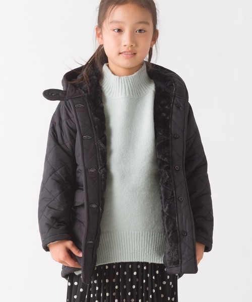 OMNES（オムネス）の「キッズ 裏ファー高密度ナイロンキルティングジャケット（ブルゾン・キッズ・ブラック/ベージュ/カーキ・100/110/120/130/140）」の12枚目の写真