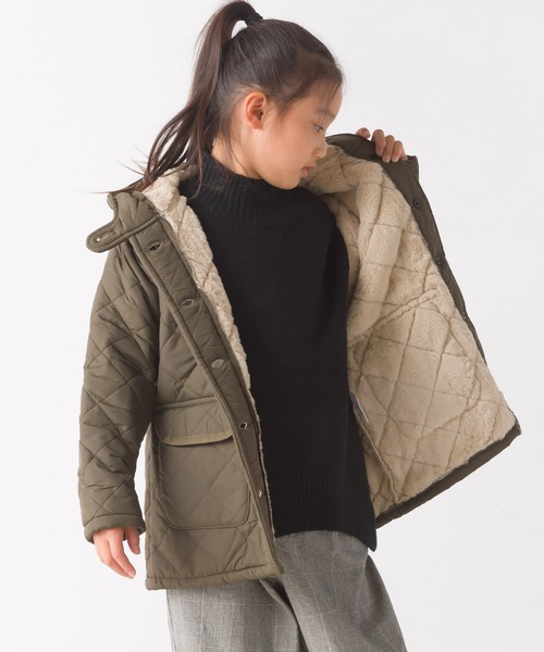 OMNES（オムネス）の「キッズ 裏ファー高密度ナイロンキルティングジャケット（ブルゾン・キッズ・ブラック/ベージュ/カーキ・100/110/120/130/140）」の19枚目の写真