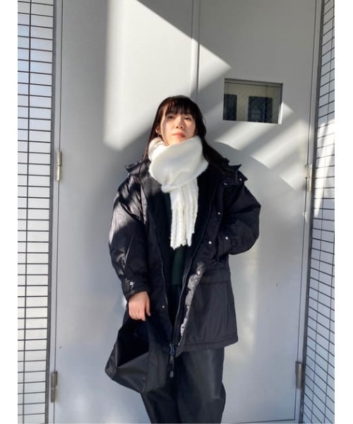 MOUSSY（マウジー）の「TWISTED FRINGE スカーフ（マフラー・レディース・アイボリー/ブラック/ライトイエロー・FREE）」の19枚目の写真