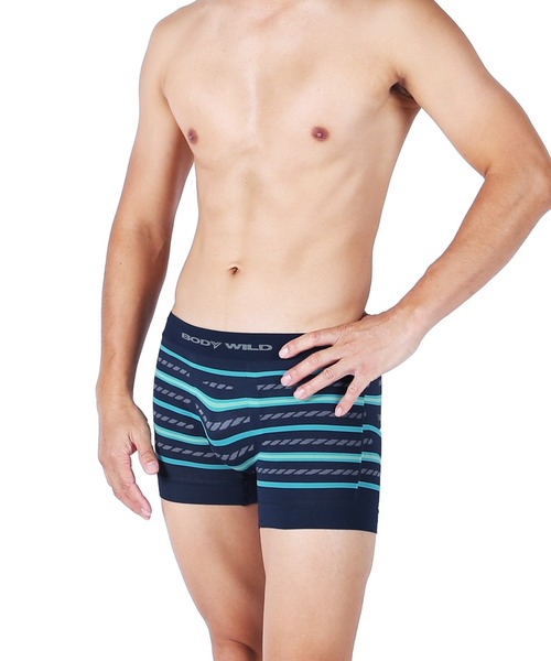 GUNZE（グンゼ）の「GUNZE グンゼ ボクサーパンツ メンズ アンダーウェア 下着 ジャカード 3D成型 立体成型 ボディーワイルド 星 ボーダー ストライプ 花柄 ブランド（ボクサーパンツ・メンズ・チャコールグレー/レッド/ブラック/カーキ/パープル/ピンク/ブルー/ブラック系その他2/ブラック系その他/ブラック系その他3/ネイビー/ブルー系その他/ネイビー系/オレンジ/レッド系その他/レッド系その他2/レッド系その他3/ブラック系その他4/ブラック系その他5/ブルー系その他2/ブルー系その他3・LARGE/MEDIUM/X-LARGE）」の14枚目の写真