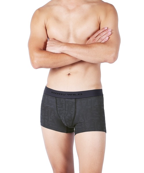 GUNZE（グンゼ）の「GUNZE グンゼ ボクサーパンツ メンズ アンダーウェア 下着 ジャカード 3D成型 立体成型 ボディーワイルド 星 ボーダー ストライプ 花柄 ブランド（ボクサーパンツ・メンズ・チャコールグレー/レッド/ブラック/カーキ/パープル/ピンク/ブルー/ブラック系その他2/ブラック系その他/ブラック系その他3/ネイビー/ブルー系その他/ネイビー系/オレンジ/レッド系その他/レッド系その他2/レッド系その他3/ブラック系その他4/ブラック系その他5/ブルー系その他2/ブルー系その他3・LARGE/MEDIUM/X-LARGE）」の4枚目の写真