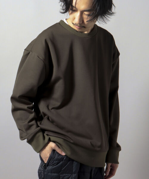 GLOSTER（グロスター）の「【GLOSTER/グロスター】CORDURA 裏フリース プルオーバースウェット（スウェット・メンズ・ブラック/オリーブ/キナリ・LARGE/MEDIUM）」の3枚目の写真