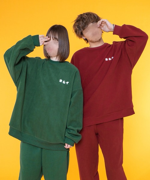 PairPair（ペアペア）の「フリースパジャマSET(ユニセックス)（ルームウェア/パジャマ・レディース・レッド/グリーン・MEDIUM/LARGE）」の13枚目の写真