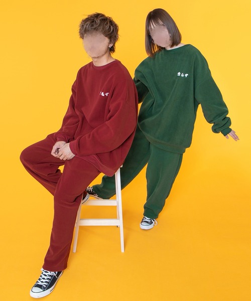 PairPair（ペアペア）の「フリースパジャマSET(ユニセックス)（ルームウェア/パジャマ・レディース・レッド/グリーン・MEDIUM/LARGE）」の14枚目の写真
