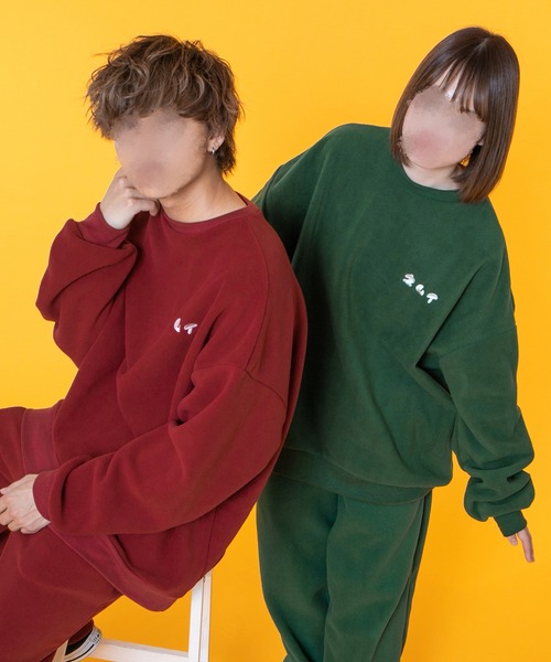 PairPair（ペアペア）の「フリースパジャマSET(ユニセックス)（ルームウェア/パジャマ・レディース・レッド/グリーン・MEDIUM/LARGE）」の16枚目の写真