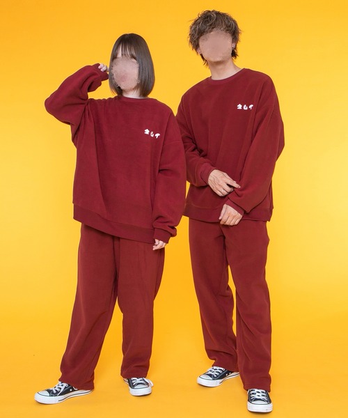 PairPair（ペアペア）の「フリースパジャマSET(ユニセックス)（ルームウェア/パジャマ・レディース・レッド/グリーン・MEDIUM/LARGE）」の11枚目の写真