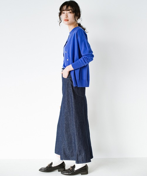 haco!（ハコ）の「いつものカジュアルコーデに大人っぽさと女っぽさをプラス！気になるところもそっと隠してくれる　こだわりシルエットのデニムフレアースカート by who made me（デニムスカート・レディース・インディゴブルー・SMALL/MEDIUM/LARGE/X-LARGE）」の22枚目の写真