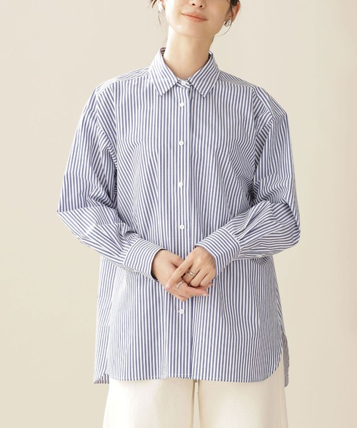 NANO universe（ナノユニバース）の「オーバーワイドシャツ 長袖（シャツ/ブラウス・レディース・ライム/その他1/ホワイト・38/36）」の3枚目の写真