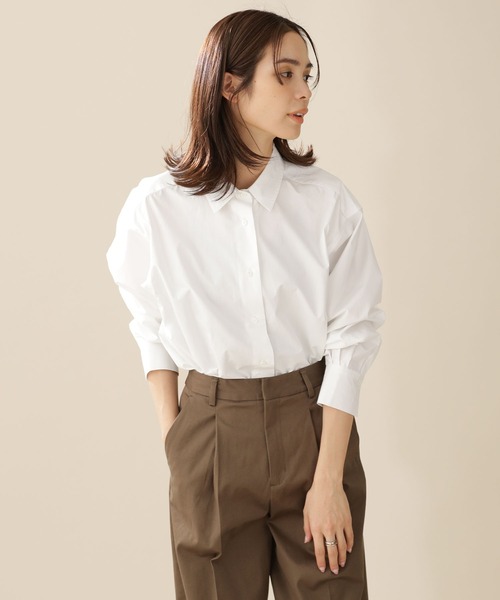 NANO universe（ナノユニバース）の「オーバーワイドシャツ 長袖（シャツ/ブラウス・レディース・ライム/その他1/ホワイト・38/36）」の4枚目の写真