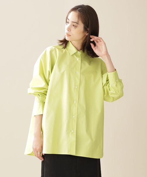 NANO universe（ナノユニバース）の「オーバーワイドシャツ 長袖（シャツ/ブラウス・レディース・ライム/その他1/ホワイト・38/36）」の7枚目の写真