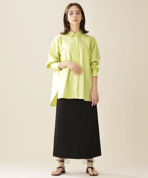 NANO universe（ナノユニバース）の「オーバーワイドシャツ 長袖（シャツ/ブラウス・レディース・ライム/その他1/ホワイト・38/36）」の8枚目の写真