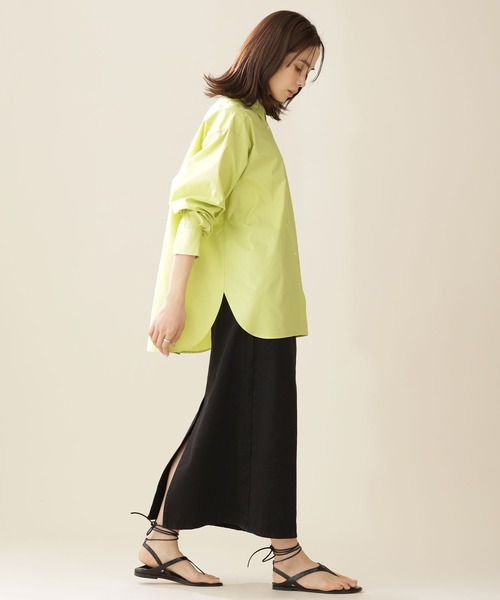 NANO universe（ナノユニバース）の「オーバーワイドシャツ 長袖（シャツ/ブラウス・レディース・ライム/その他1/ホワイト・38/36）」の9枚目の写真