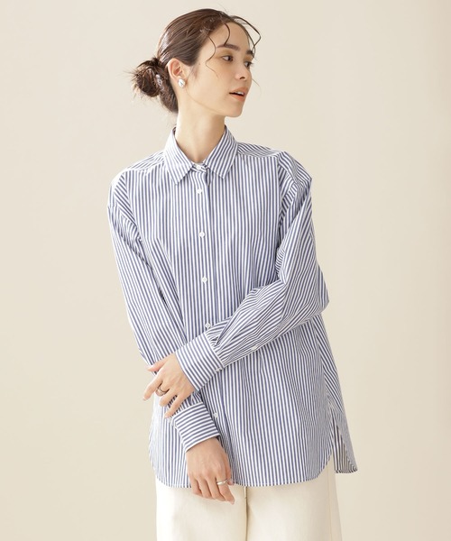 NANO universe（ナノユニバース）の「オーバーワイドシャツ 長袖（シャツ/ブラウス・レディース・ライム/その他1/ホワイト・38/36）」の10枚目の写真