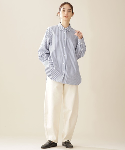 NANO universe（ナノユニバース）の「オーバーワイドシャツ 長袖（シャツ/ブラウス・レディース・ライム/その他1/ホワイト・38/36）」の12枚目の写真