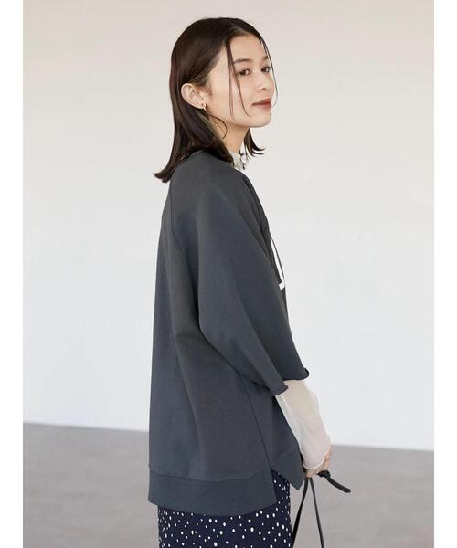 Green Parks(グリーンパークス)の「七分袖ロゴプルオーバー*(スウェット・レディース・グレー/サックスブルー/アイボリー・FREE)」の8枚目の写真