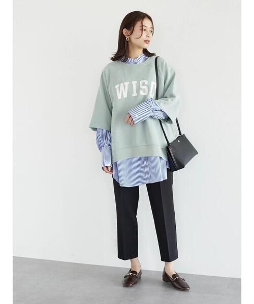 Green Parks(グリーンパークス)の「七分袖ロゴプルオーバー*(スウェット・レディース・グレー/サックスブルー/アイボリー・FREE)」の18枚目の写真