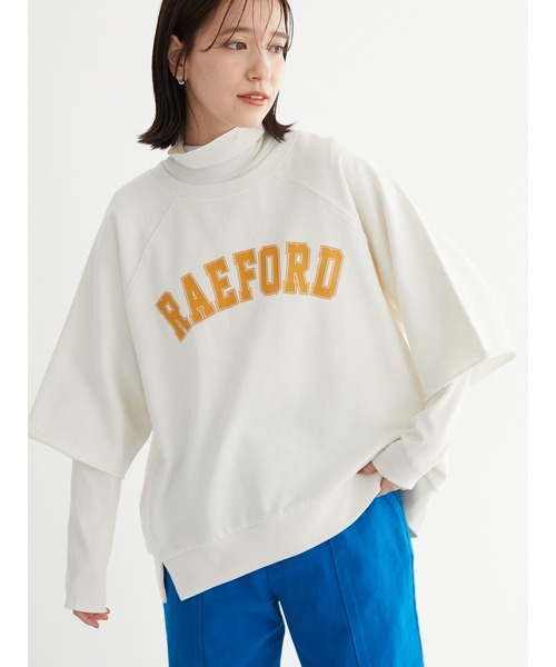 Green Parks(グリーンパークス)の「七分袖ロゴプルオーバー*(スウェット・レディース・グレー/サックスブルー/アイボリー・FREE)」の2枚目の写真