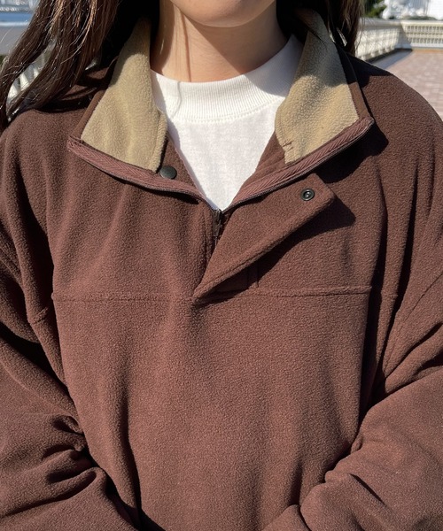 PairPair（ペアペア）の「フリースプルオーバー(ユニセックス)（スウェット・レディース・ブラウン/カーキ・MEDIUM/LARGE）」の21枚目の写真