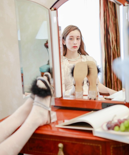 lissi Boutique（リージーブティック）の「【lissi Boutique】ローズ柄バックシースルーリボンミニワンピース（ワンピース・レディース・ブラック/アイボリー・FREE）」の4枚目の写真