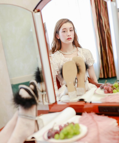 lissi Boutique（リージーブティック）の「【lissi Boutique】ローズ柄バックシースルーリボンミニワンピース（ワンピース・レディース・ブラック/アイボリー・FREE）」の9枚目の写真