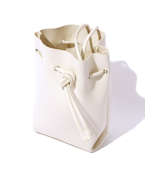 YAHKI(ヤーキ)の「YAHKI/ヤーキ DRAWSTRING BAG ミニ レザーショルダーバッグ(ショルダーバッグ・レディース・ブラック/オフホワイト・FREE)」の15枚目の写真