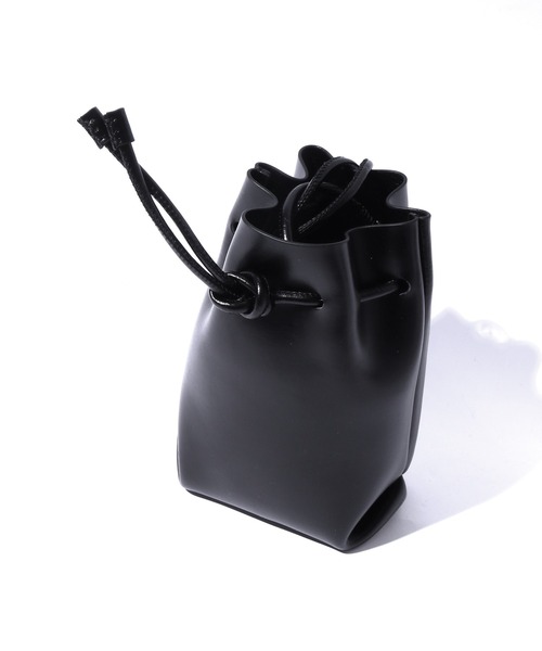 YAHKI(ヤーキ)の「YAHKI/ヤーキ DRAWSTRING BAG ミニ レザーショルダーバッグ(ショルダーバッグ・レディース・ブラック/オフホワイト・FREE)」の13枚目の写真