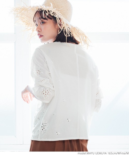 coca(coca)(コカ)の「カットワークブラウス(シャツ/ブラウス・レディース・ホワイト/ブラック/レッド・M/L)」の10枚目の写真