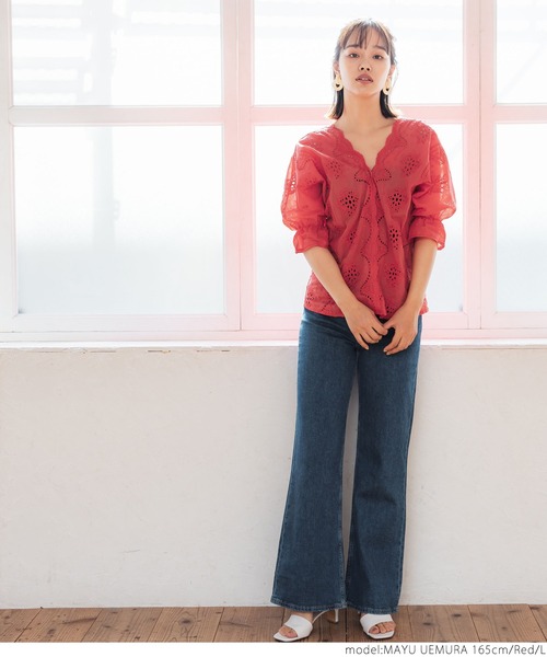 coca(coca)(コカ)の「カットワークブラウス(シャツ/ブラウス・レディース・ホワイト/ブラック/レッド・M/L)」の17枚目の写真