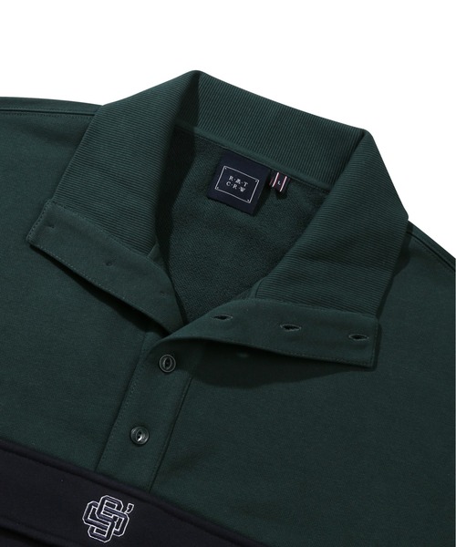 ROMANTIC CROWN(ロマンティッククラウン)の「【ROMANTIC CROWN】BUTTON UP POCKET ANORAK / ロマンティッククラウン ボタンアップ ポケット ハイネック スウェットシャツ(その他トップス・メンズ・ネイビー/グリーン・SMALL/MEDIUM/LARGE)」の7枚目の写真