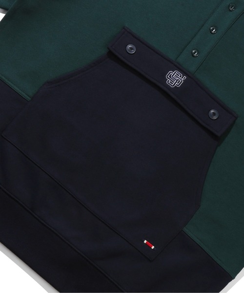 ROMANTIC CROWN(ロマンティッククラウン)の「【ROMANTIC CROWN】BUTTON UP POCKET ANORAK / ロマンティッククラウン ボタンアップ ポケット ハイネック スウェットシャツ(その他トップス・メンズ・ネイビー/グリーン・SMALL/MEDIUM/LARGE)」の8枚目の写真