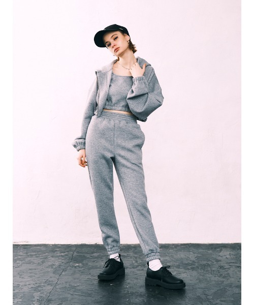 ENVYM(アンビー)の「スクエアパターンジョガーPT(その他パンツ・レディース・ブラック/ホワイト/グレー・FREE)」の4枚目の写真