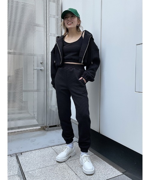 ENVYM(アンビー)の「スクエアパターンジョガーPT(その他パンツ・レディース・ブラック/ホワイト/グレー・FREE)」の8枚目の写真