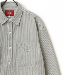 Dickies/ディッキーズ オーバーサイズ T/Cツイル ミニロゴワッペン ワンポイント刺繍 ワークシャツ