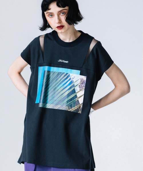 AULA AILA(アウラアイラ)の「グリーンサムタイムブルーTシャツ(Tシャツ/カットソー・レディース・ホワイト/チャコールグレー/ブラック・0)」の3枚目の写真