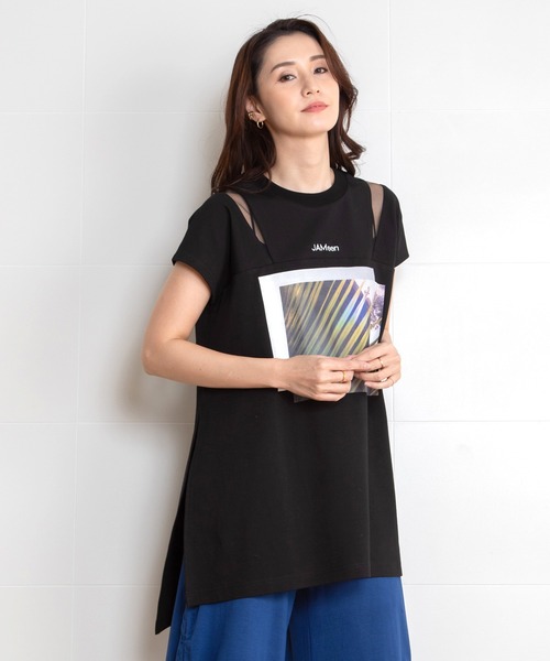 AULA AILA(アウラアイラ)の「グリーンサムタイムブルーTシャツ(Tシャツ/カットソー・レディース・ホワイト/チャコールグレー/ブラック・0)」の2枚目の写真