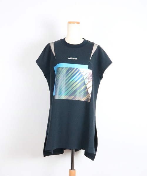 AULA AILA(アウラアイラ)の「グリーンサムタイムブルーTシャツ(Tシャツ/カットソー・レディース・ホワイト/チャコールグレー/ブラック・0)」の4枚目の写真