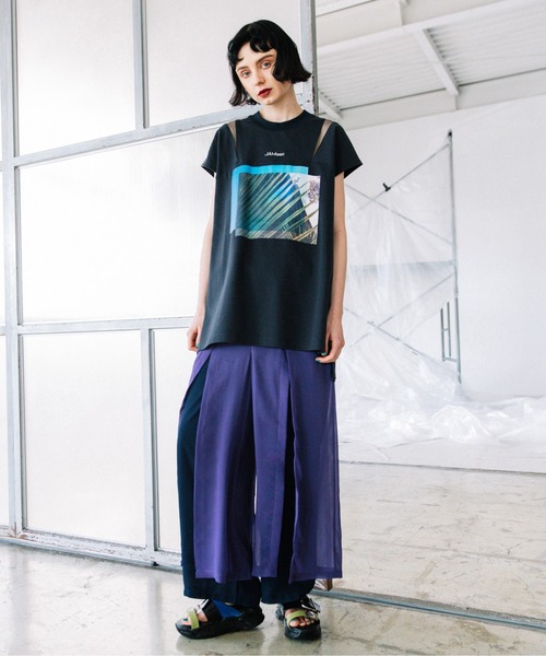AULA AILA(アウラアイラ)の「グリーンサムタイムブルーTシャツ(Tシャツ/カットソー・レディース・ホワイト/チャコールグレー/ブラック・0)」の14枚目の写真