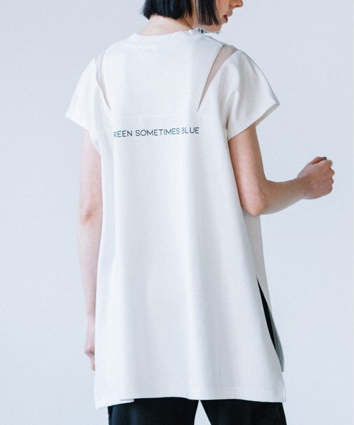 AULA AILA(アウラアイラ)の「グリーンサムタイムブルーTシャツ(Tシャツ/カットソー・レディース・ホワイト/チャコールグレー/ブラック・0)」の8枚目の写真