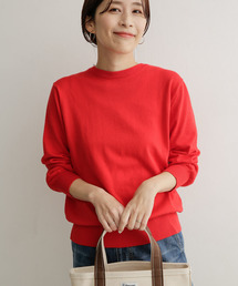 コットンクルーネックプルオーバー