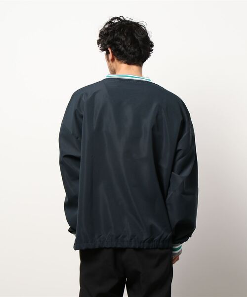 CPCM（シーピーシーエム）の「ラインリブカレッジ布帛プルオーバー（シャツ/ブラウス・メンズ・チャコールグレー/グリーン/マスタード・MEDIUM/LARGE）」の4枚目の写真