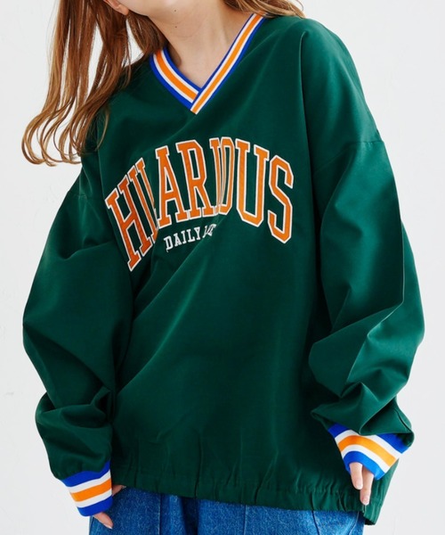 CPCM（シーピーシーエム）の「ラインリブカレッジ布帛プルオーバー（シャツ/ブラウス・メンズ・チャコールグレー/グリーン/マスタード・MEDIUM/LARGE）」の2枚目の写真