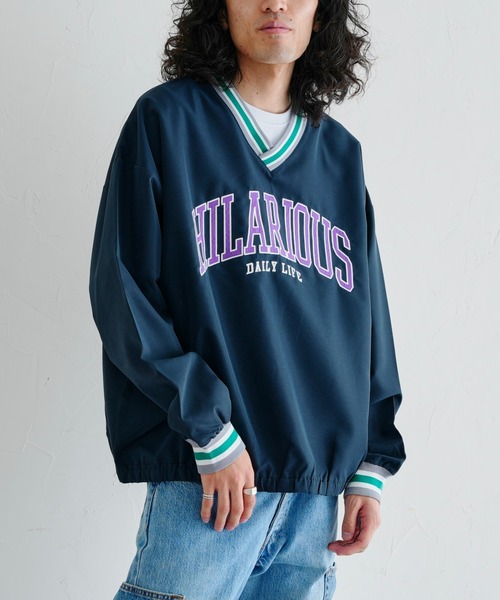 CPCM（シーピーシーエム）の「ラインリブカレッジ布帛プルオーバー（シャツ/ブラウス・メンズ・チャコールグレー/グリーン/マスタード・MEDIUM/LARGE）」の20枚目の写真