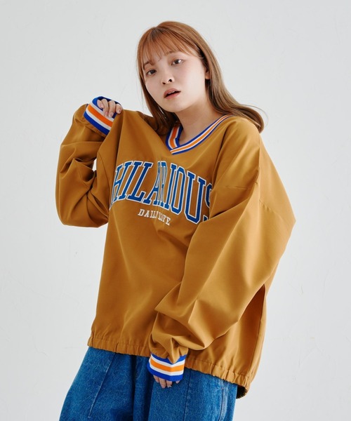 CPCM（シーピーシーエム）の「ラインリブカレッジ布帛プルオーバー（シャツ/ブラウス・メンズ・チャコールグレー/グリーン/マスタード・MEDIUM/LARGE）」の10枚目の写真