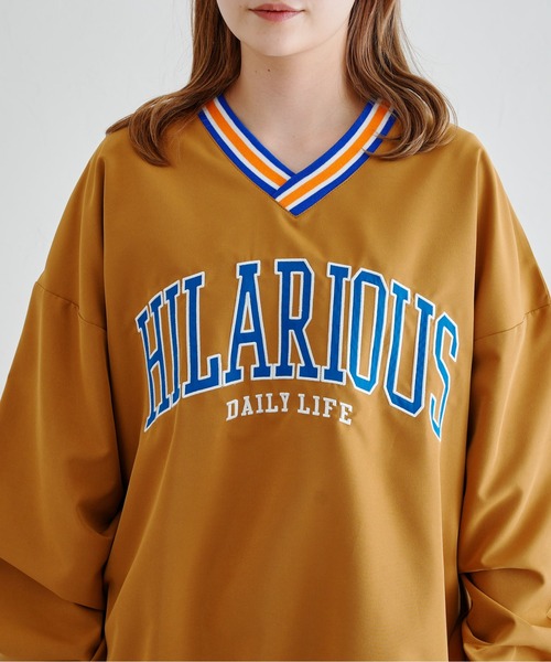 CPCM（シーピーシーエム）の「ラインリブカレッジ布帛プルオーバー（シャツ/ブラウス・メンズ・チャコールグレー/グリーン/マスタード・MEDIUM/LARGE）」の13枚目の写真