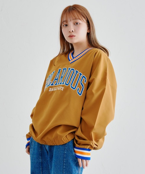 CPCM（シーピーシーエム）の「ラインリブカレッジ布帛プルオーバー（シャツ/ブラウス・メンズ・チャコールグレー/グリーン/マスタード・MEDIUM/LARGE）」の12枚目の写真