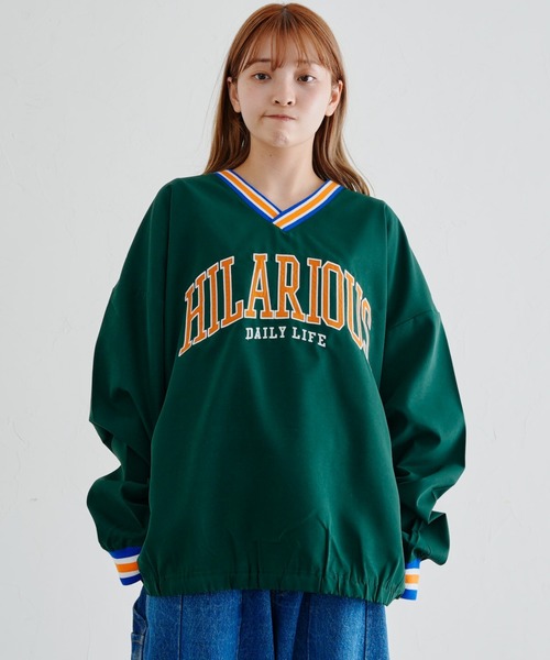 CPCM（シーピーシーエム）の「ラインリブカレッジ布帛プルオーバー（シャツ/ブラウス・メンズ・チャコールグレー/グリーン/マスタード・MEDIUM/LARGE）」の17枚目の写真