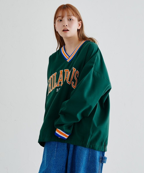 CPCM（シーピーシーエム）の「ラインリブカレッジ布帛プルオーバー（シャツ/ブラウス・メンズ・チャコールグレー/グリーン/マスタード・MEDIUM/LARGE）」の18枚目の写真